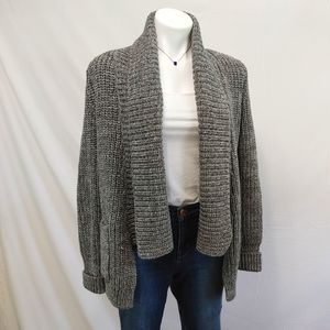 J CREW Cable knit heavy grey sweater sz S